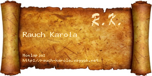 Rauch Karola névjegykártya